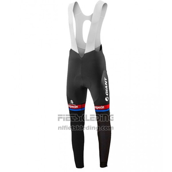 2016 Fietskleding Giant Alpecin Zwart en Rood Lange Mouwen en Koersbroek